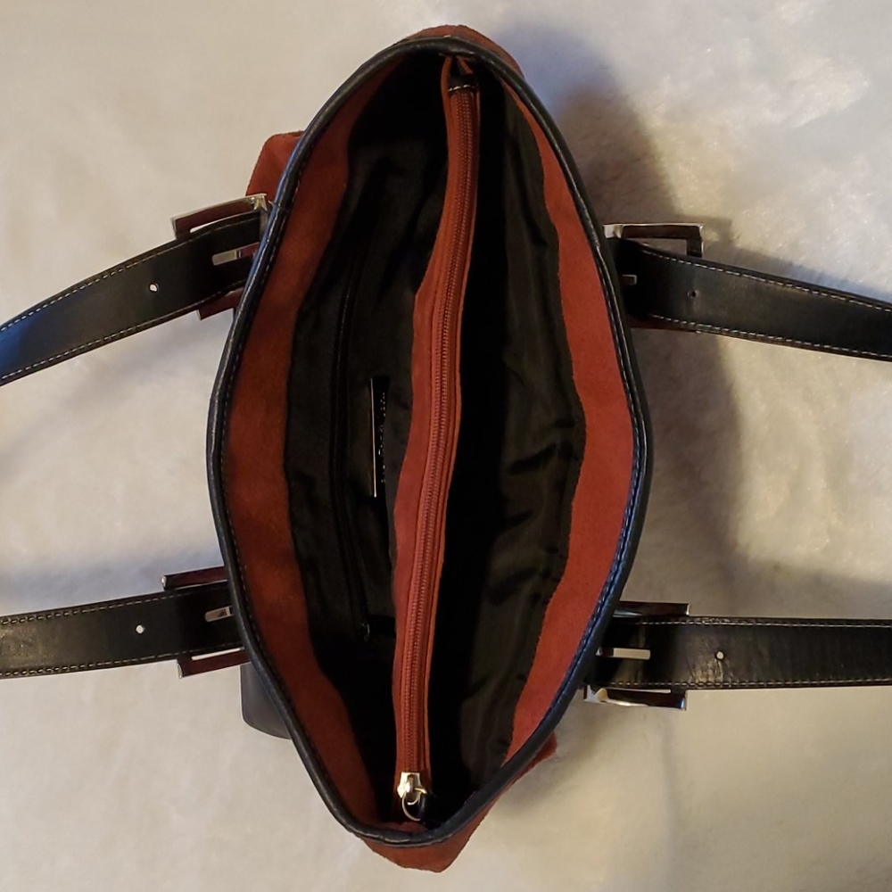 Preston & York Rust Suede & Leather Handbag - Picture 9 of 12